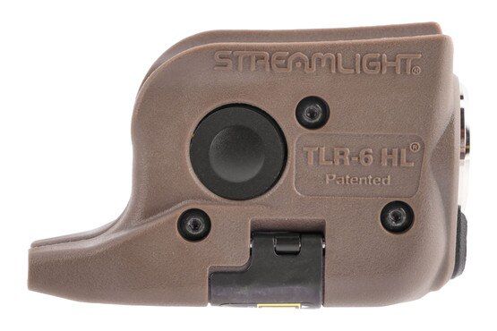 Glock 43 weapon light with green laser.